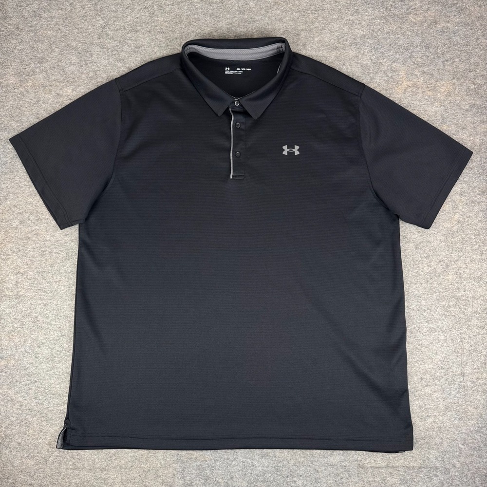 Under Armour Polo Shirt Loose‎ Polyester Black Mens 4XL